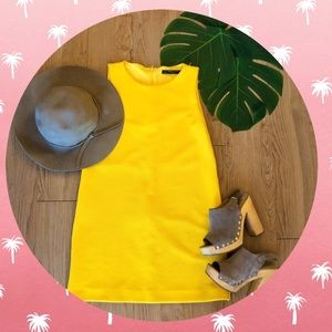 ZARA CANARY YELLOW MARIGOLD SHIFT MINI DRESS!
